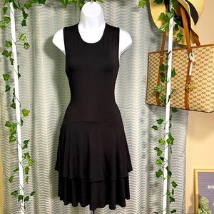 Sleeveless DKNY Dress with Ruffle Hemline